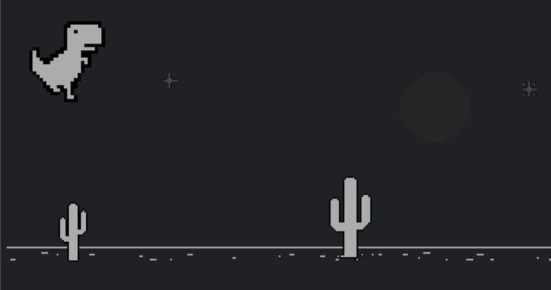 Chrome Dino walking in air