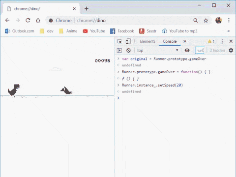 Google Chrome's Offline Dinosaur Game! 